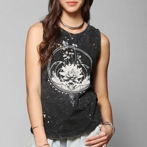urban outfitters black moon flowers & moon tee